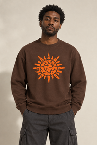 Brown-and-orange Sun Symbol sweatshirt preview