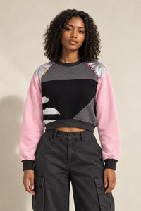 Pink cropped sweatshirt streetwear preview